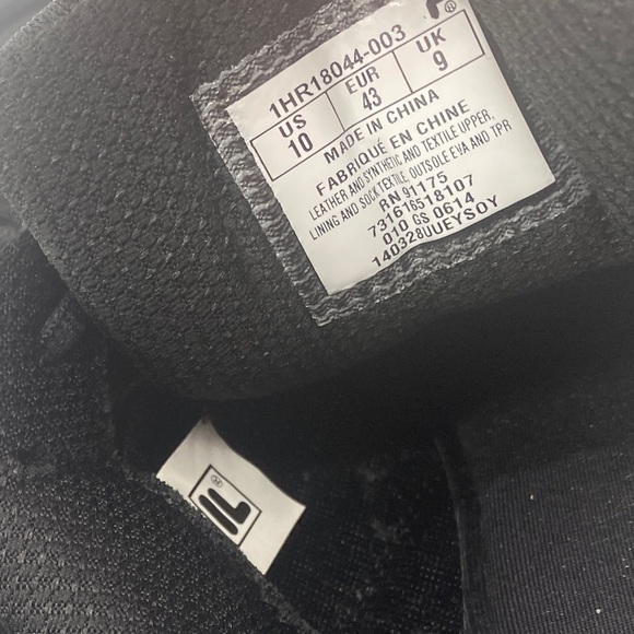 FILA Men's Shoes, Size 10, Memory Spear 3K Shoes, Black & White - Picture 7 of 9